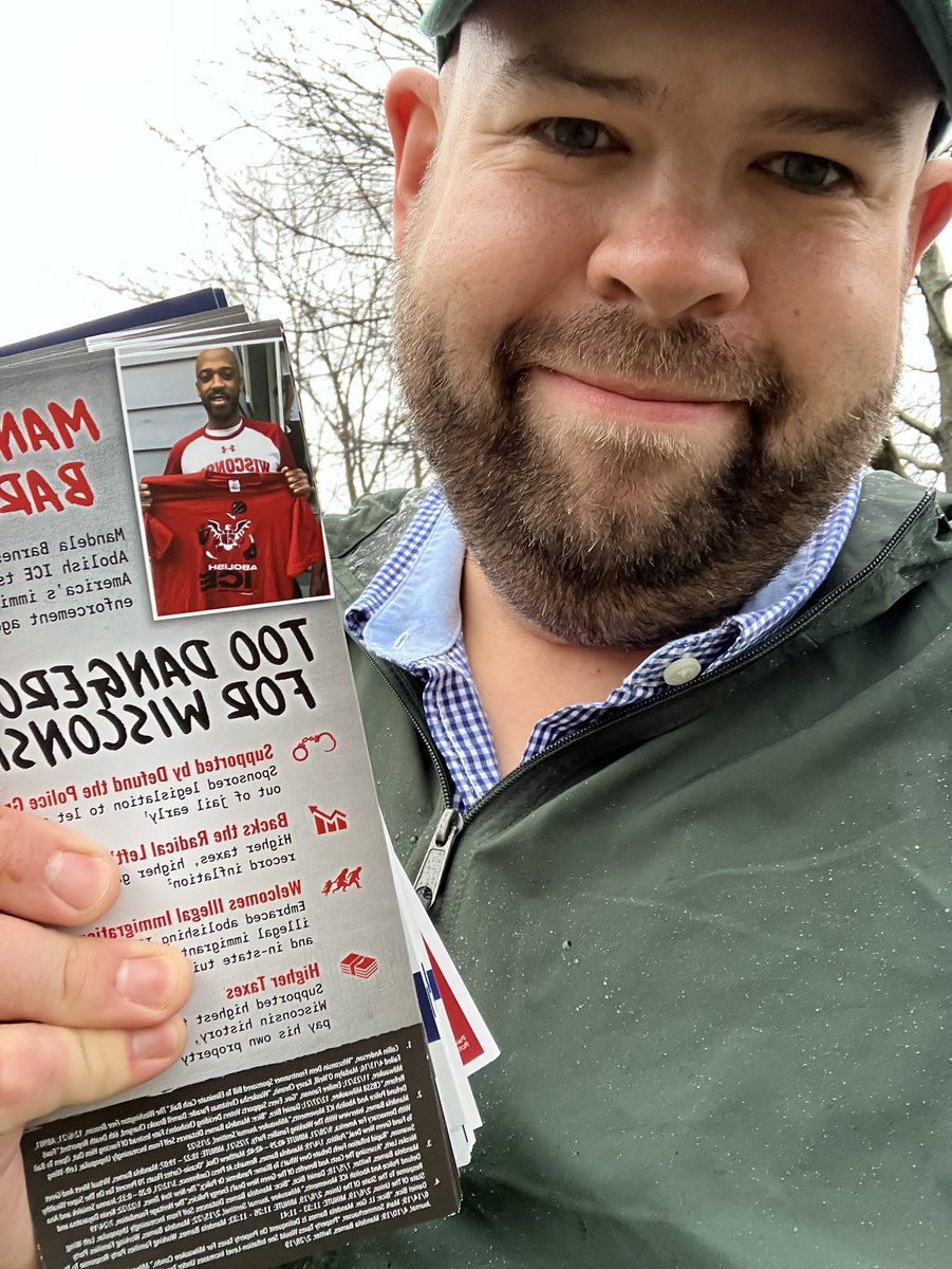 DanHubert_1776's tweet photo. All in on a breezy rainy morning for @RonJohnsonWI! Democracy is on the ballot EVERY ELECTION— and the GOP is hearing your concerns about crime and the economy! Make your voice heard Nov. 8! @1stForRon https://t.co/865kcPlpG9
