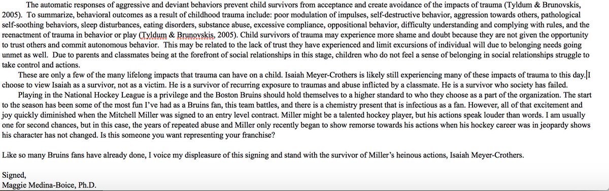 maggieeee_37's tweet photo. As someone who has studied the impacts of childhood trauma, I felt the need to share how trauma effects children. This is not exhaustive by any means but I felt it was important to share with the Boston Bruins organization. https://t.co/SqKm214PU2
