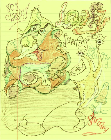 John K '80s Saturday Morning Nostalgia breakfast doodles'