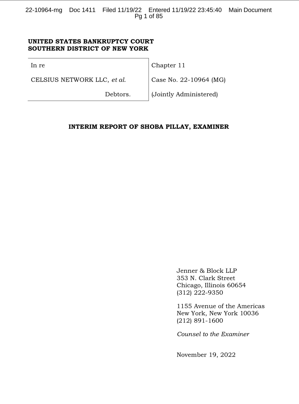 David Adler on Twitter CelsiusBankruptcy Breaking