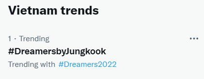 JKVN901's tweet photo. Hashtag #DreamersbyJungkook is trending #1 in Vietnam.

JUNGKOOK IS COMING https://t.co/bZfuSvnKAc