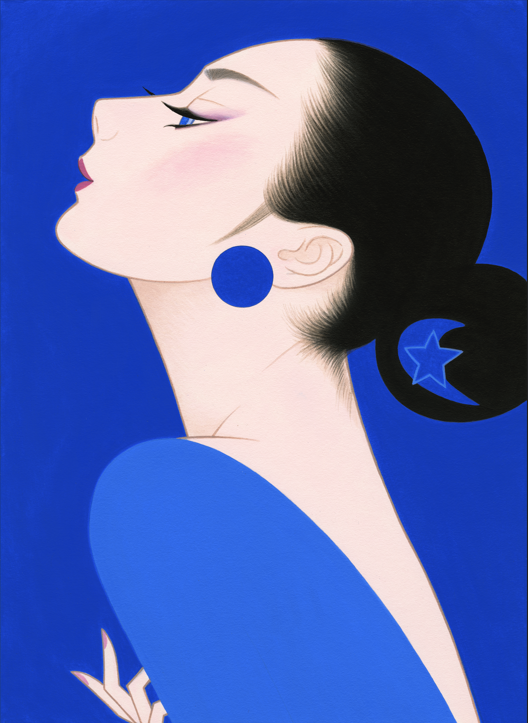 鼻先から背中までのラインが 完璧なこちらのミューズ 青が引き立つよう