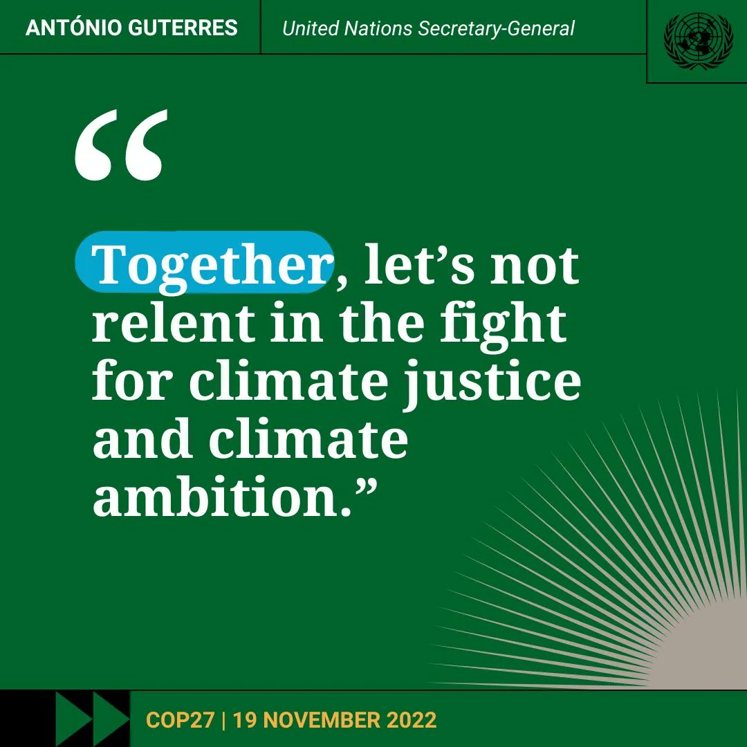UN Environment Programme (@unep) on Twitter photo "A fund for loss & damage is essential–but it’s not an answer if the climate crisis washes a small island state off the map–or turns an entire African country to desert." <a href="/AntonioGuterres/">António Guterres</a> on #COP27: "The world still needs a giant leap on climate ambition." un.org/sg/en/content/… "A fund for loss & damage is essential–but it’s not an answer if the climate crisis washes a small island state off the map–or turns an entire African country to desert." <a href="/AntonioGuterres/">António Guterres</a> on #COP27: "The world still needs a giant leap on climate ambition." un.org/sg/en/content/…