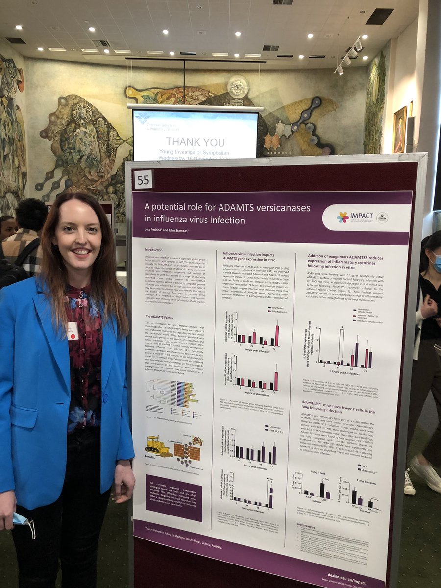 Great to see our Deakin School of Medicine students presenting at the #DUHRS2022 Conference this past week. Jess Pedrina from the lab gave an update on the role of ADAMTS enzymes in immunity.