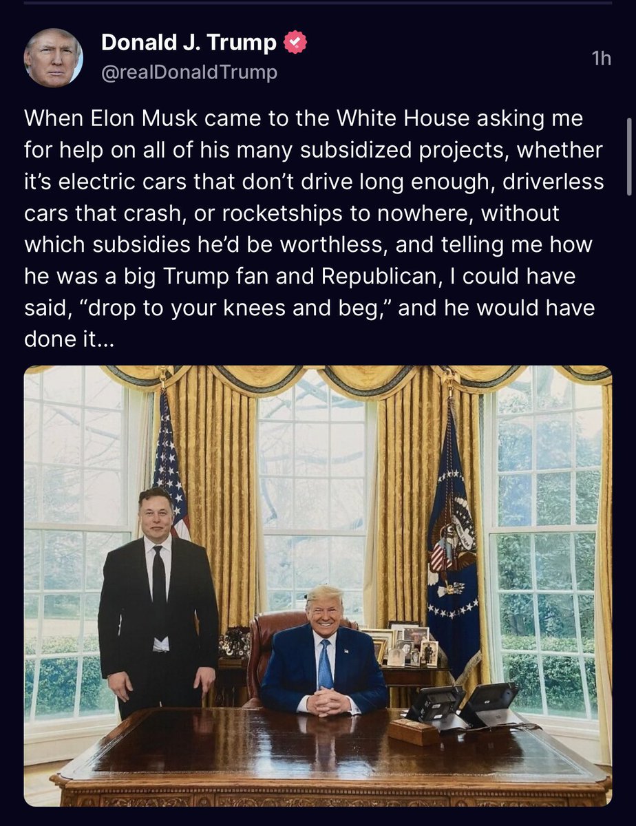 Sorry to disturb you, @elonmusk …DJT asked me to pass this on-