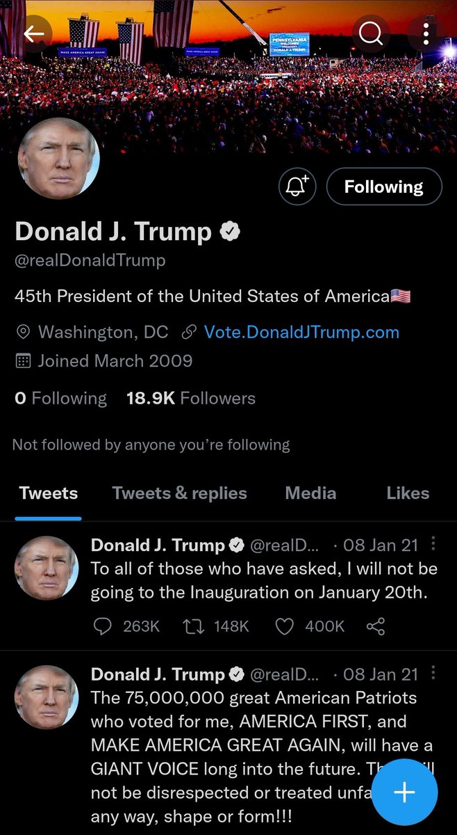 Donald Trump is back!!! <a href="/realDonaldTrump/">Donald J. Trump</a> 🇺🇸