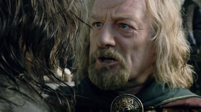 Théoden asking Aragorn where Gondor was when the Westfold fell