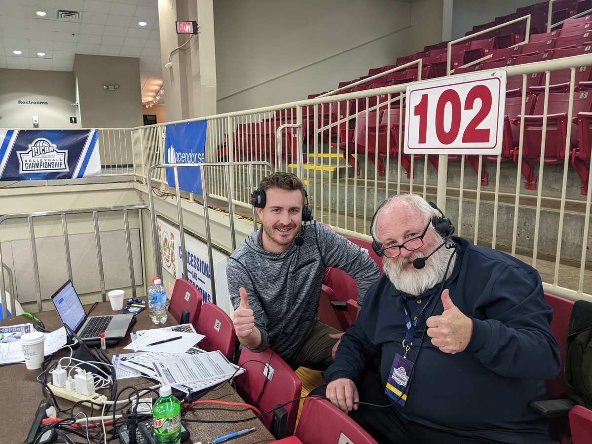 MrKennedyDWells's tweet photo. Thank you Nate and Tim for repping ESPN+ tonight! #HERstory for @NJCAAVolleyball! #2YC 🏐@AVCAVolleyball https://t.co/LPTYUK92dF