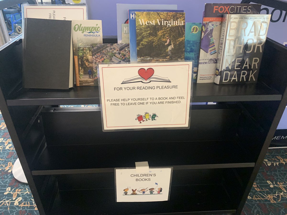 YourDigitalLBR's tweet photo. Even airports have free little libraries!!! Proof that people read while they’re floating on clouds!!! ✈️📚 ✈️📚 ✈️📚#beareader #bookstravel #peopleread https://t.co/VrdEmqdDMq