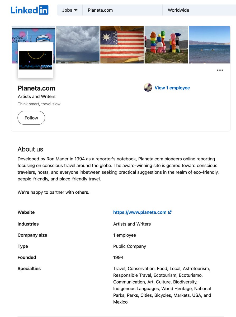 Elsewhere on the Web, Planeta is online LinkedIn linkedin.com/company/planet…