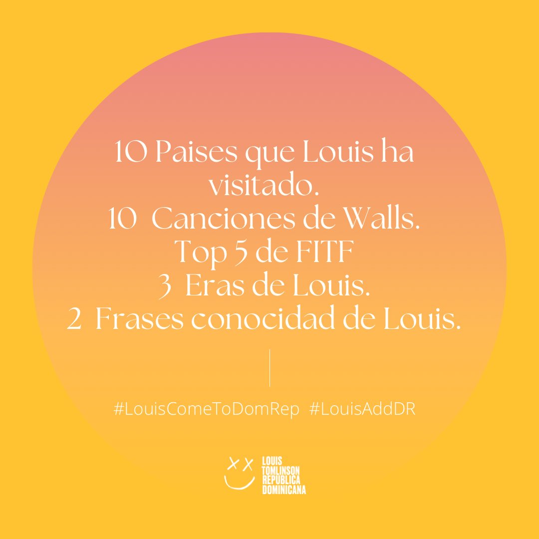 LTomlinsonRD's tweet photo. ¡Penúltima Dinámica! Respondan con las palabras de abajo usando los hashtags 

#LouisComeToDomRep #LouisAddDR https://t.co/FiCxRU7xMr