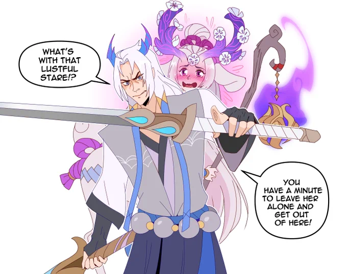 HERE SHE IS, LILLIA WITHOUT--

Wait.... WHO CALLED YONE HERE?!?

#Yone #Lillia #LeagueOfLegends #LeagueOfLegendsFanArt #ArtofLegends https://t.co/7ptcAQNtqt 