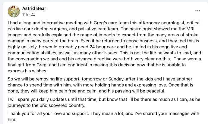 mauirena's tweet photo. One of my favorite authors, Greg Bear, is being taken off life support. A great loss to his family and to the science fiction genre. His books have given me hours in other worlds, for which I am thankful. https://t.co/yKTIj14ocM