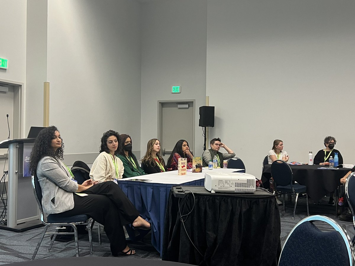 Had the most inspirational & emotional panel with @sam_aye_ahm @teachkate @NQCLiteracy @jasminewarga @sabaatahir @Dra_LuzYadira.Loved hearing about their experiences with & being writers & how growing with absence of seeing themselves in text influenced their writing. #NCTE22