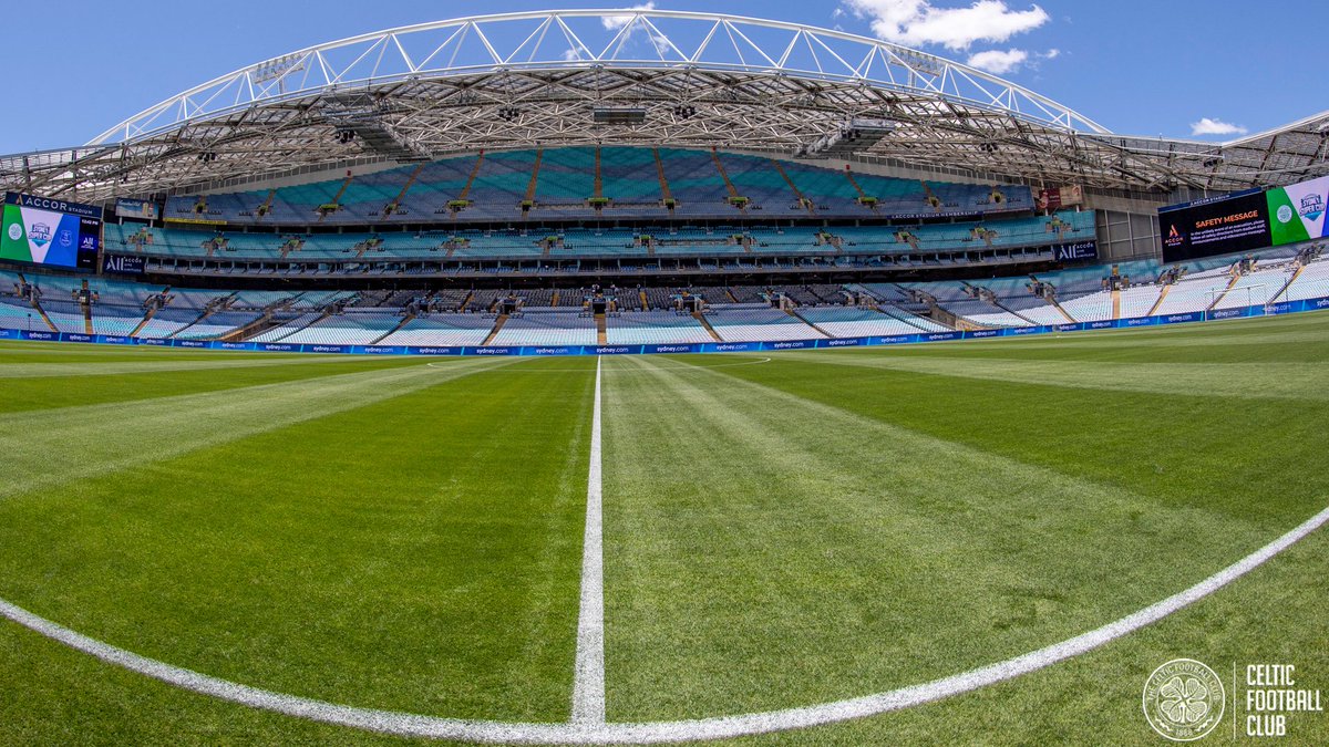 CelticFC's tweet photo. ☀ Today's pitch is set for the Celts! 
 
Where are you watching today's game from? 🌎⤵️ 
 
#CELEVE | #SydneySuperCup | #CeltsInSydney🍀🇦🇺 https://t.co/cZq5uyfI2Q
