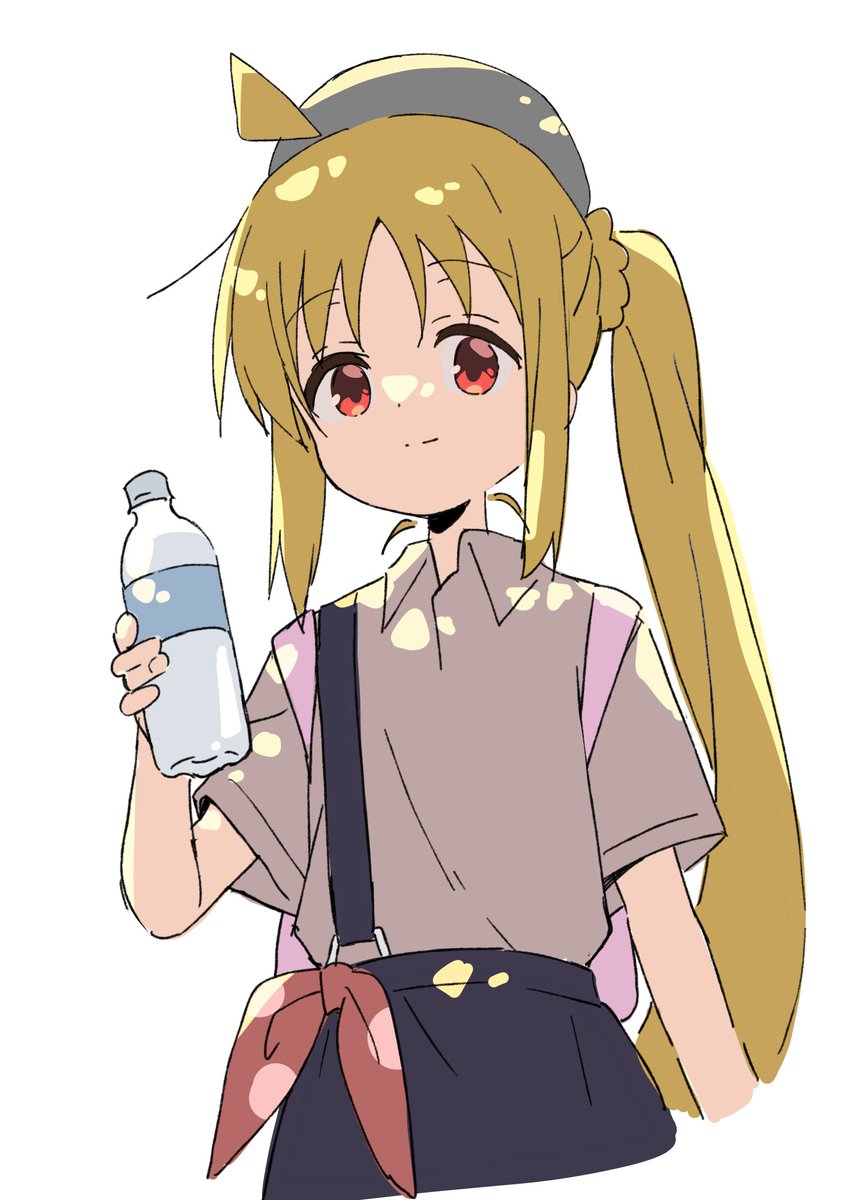 ijichi nijika 1girl solo blonde hair bottle shirt long hair holding  illustration images