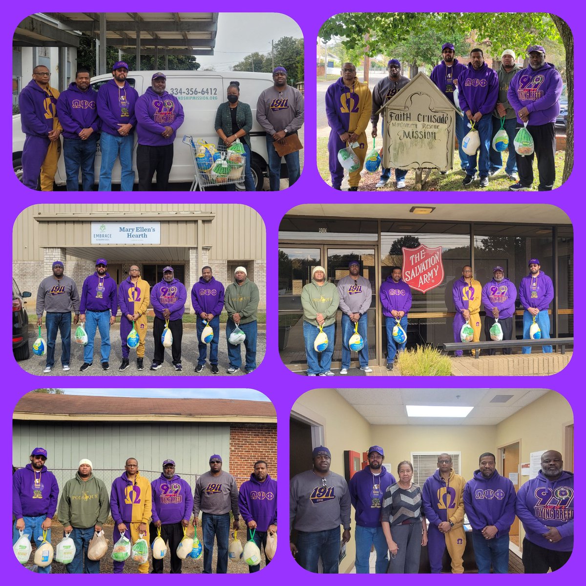 Sigma Phi Chapter of Omega Psi Phi Fraternity, Inc. was able to provide 4 of the area shelters with turkeys today. Continuing to UPLIFT the community! <a href="/OfficialOPPF/">Omega Psi Phi® Fraternity</a> <a href="/CoachWhitlow/">David Whitlow, Jr.✨</a> <a href="/coachalpogue/">Al Pogue</a> <a href="/CoachKYH/">Coach Harris</a>  <a href="/StoneKeturah/">Keturah Stone</a> @evolve_america @BSHP_QUE <a href="/MGMAdvertiser/">MontgomeryAdvertiser</a> <a href="/markb_wsfa/">Mark Bullock</a> <a href="/nishibun/">Nishibun</a>