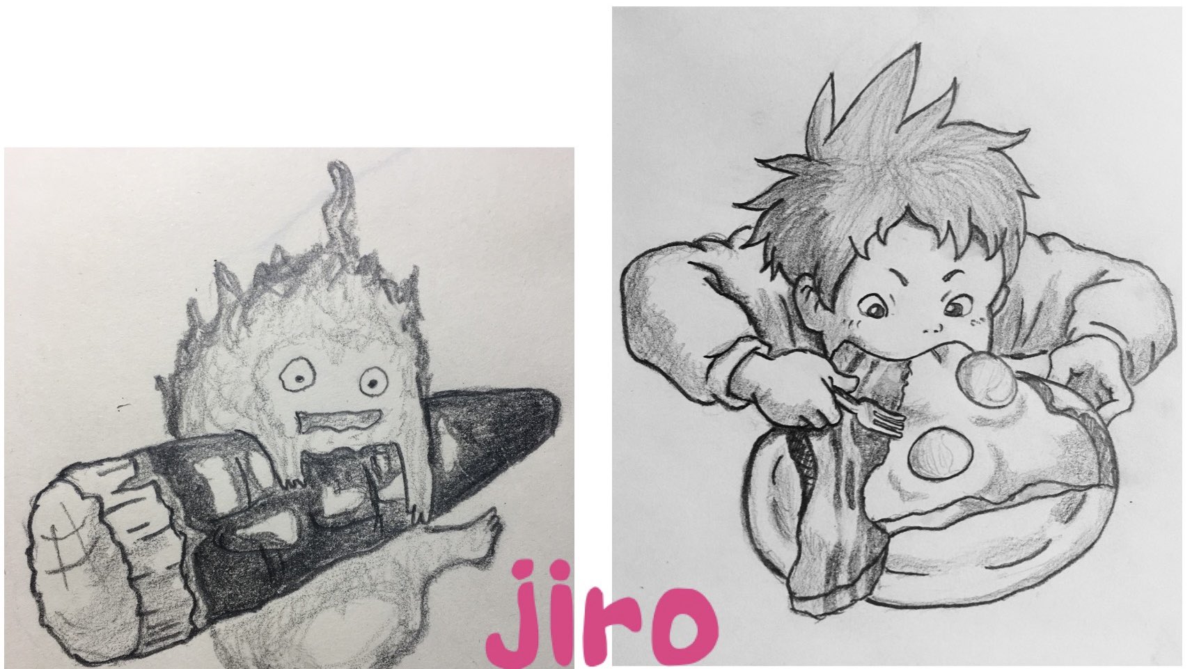 ハウルの動く城鉛筆画 ico on X: 