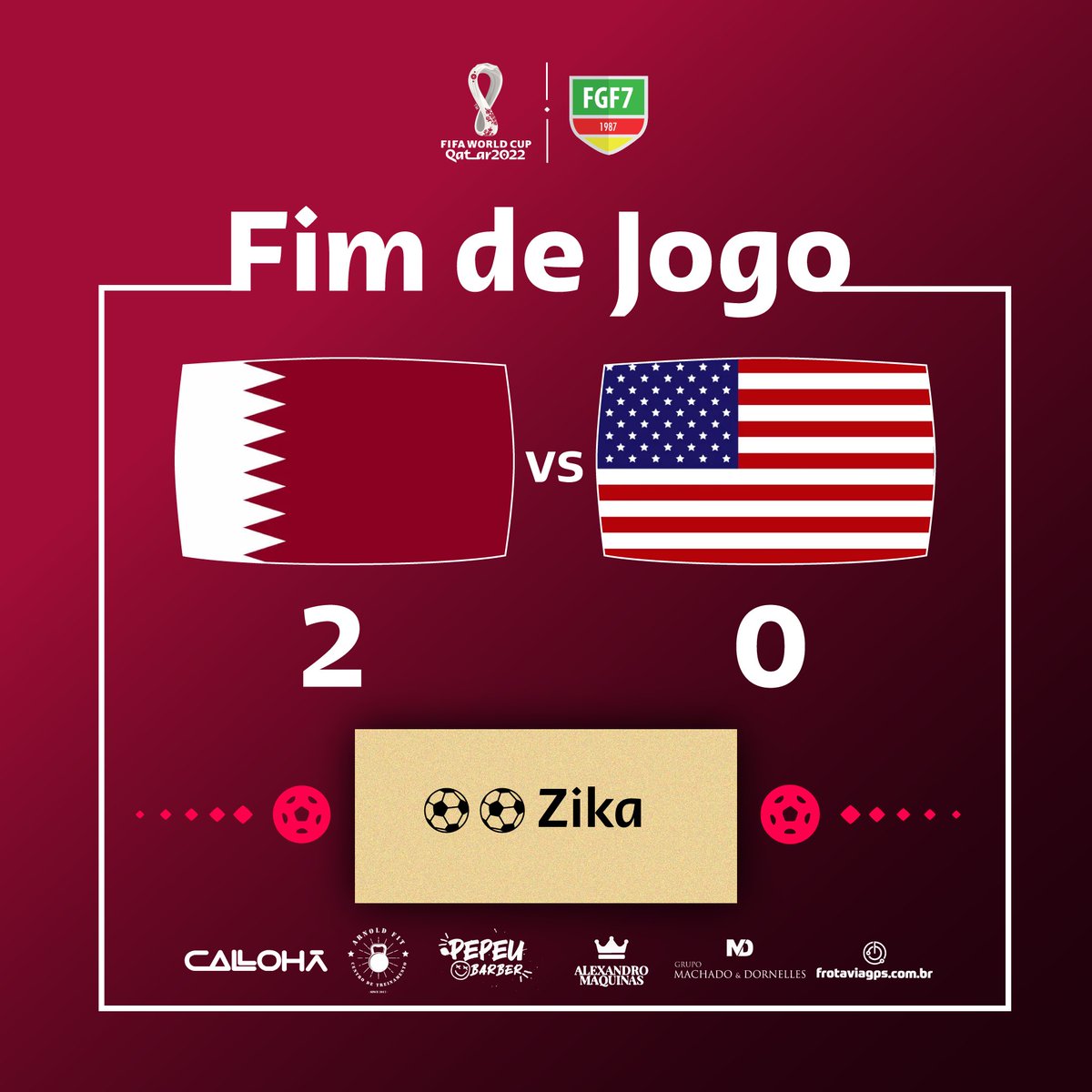 fcnahuelpan's tweet photo. Vitória na estreia! 🇶🇦

Hoje foi a estreia do Catar na copa do mundo.

Entramos em quadra com muita raça, e assim, conseguimos uma vitória por 2 x 0 sobre o EUA.

Gols:
⚽️⚽️ Zika

Gostaríamos de agradecer a torcida presente que nos apoiou e em nenhum momento deixou de acreditar! https://t.co/K8Wlk69qTr