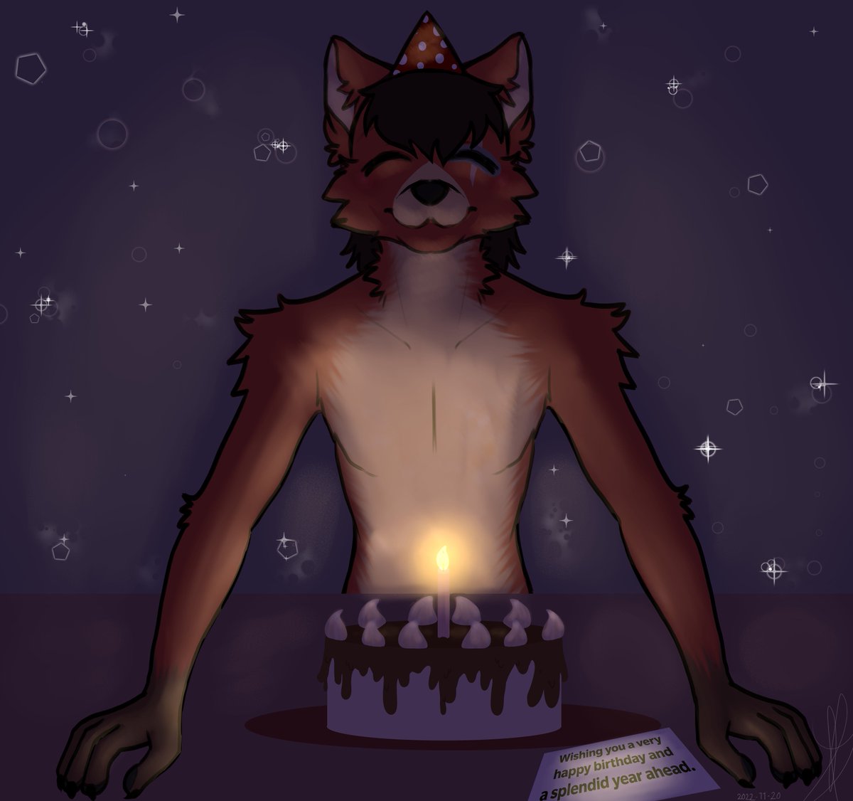 EnuTristan's tweet photo. @MightyRedWolf Happy Big Birthday
Hope you liked your art gift.🥳 https://t.co/ebU2OY139f