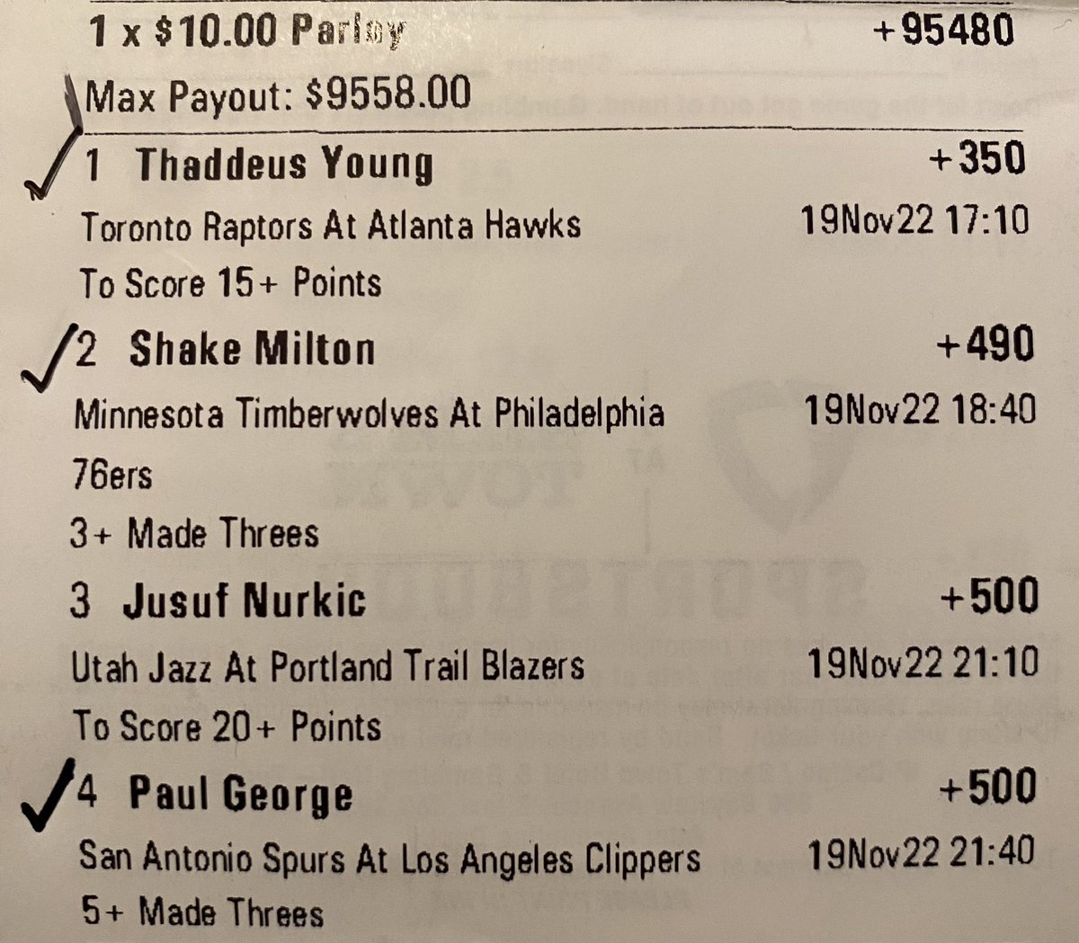 I have no words for this bad beat I just took. Needed 2 points from Jusuf Nurkic @bosnianbeast27 and he almost got me to the promise land! #GamblingTwiitter #Parlay #nba https://t.co/jQ8CRJoIXG