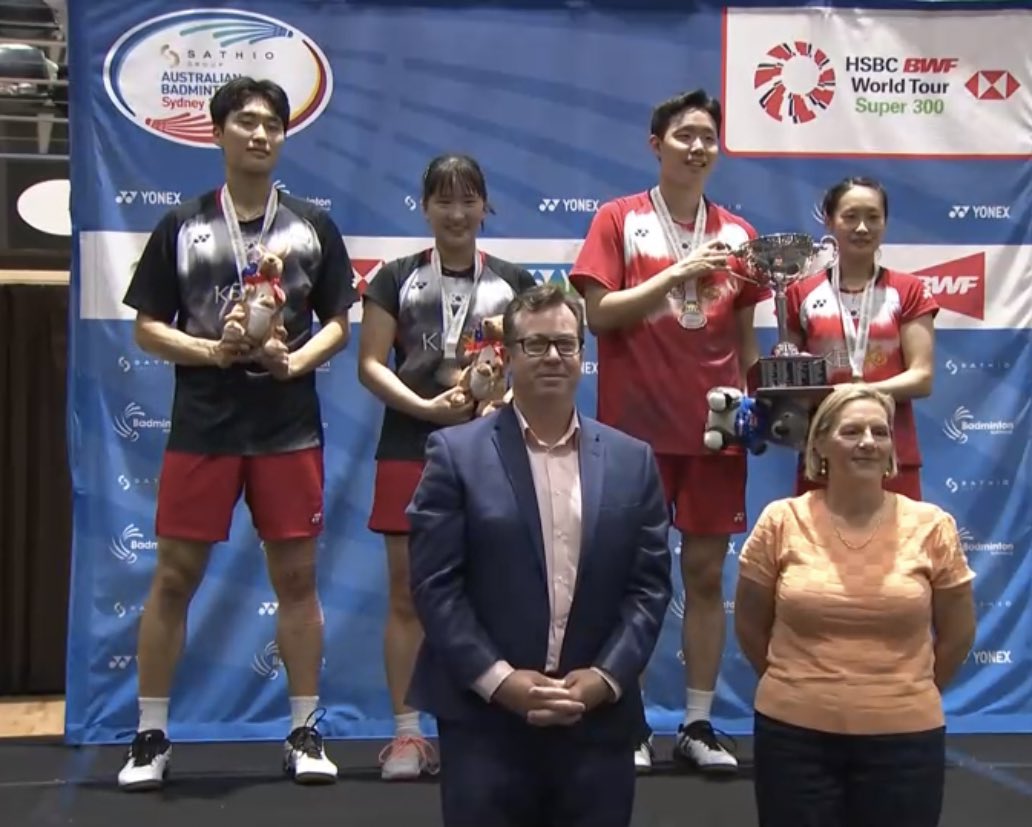 #AustralianOpen2022 - Mixed Doubles

🥇Seo Seung Jae/Chae Yu Jung (KOR)
🥈Kim Won Ho/Jeong Na Eun (KOR)

Congratulations to both pairs!