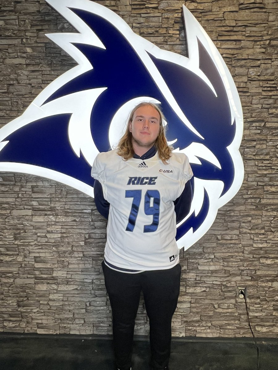 AydenLewis24's tweet photo. Thank you @RiceFootball and @CoachRegalado for the invite out to the game today. I enjoyed getting to learn more about the great options that Rice offers. 

@EatonEagleFB | @emiller_ram93 
@CarlHornback | @_EliteProspects 
@BlueChipOL https://t.co/GkYj0XvVjg