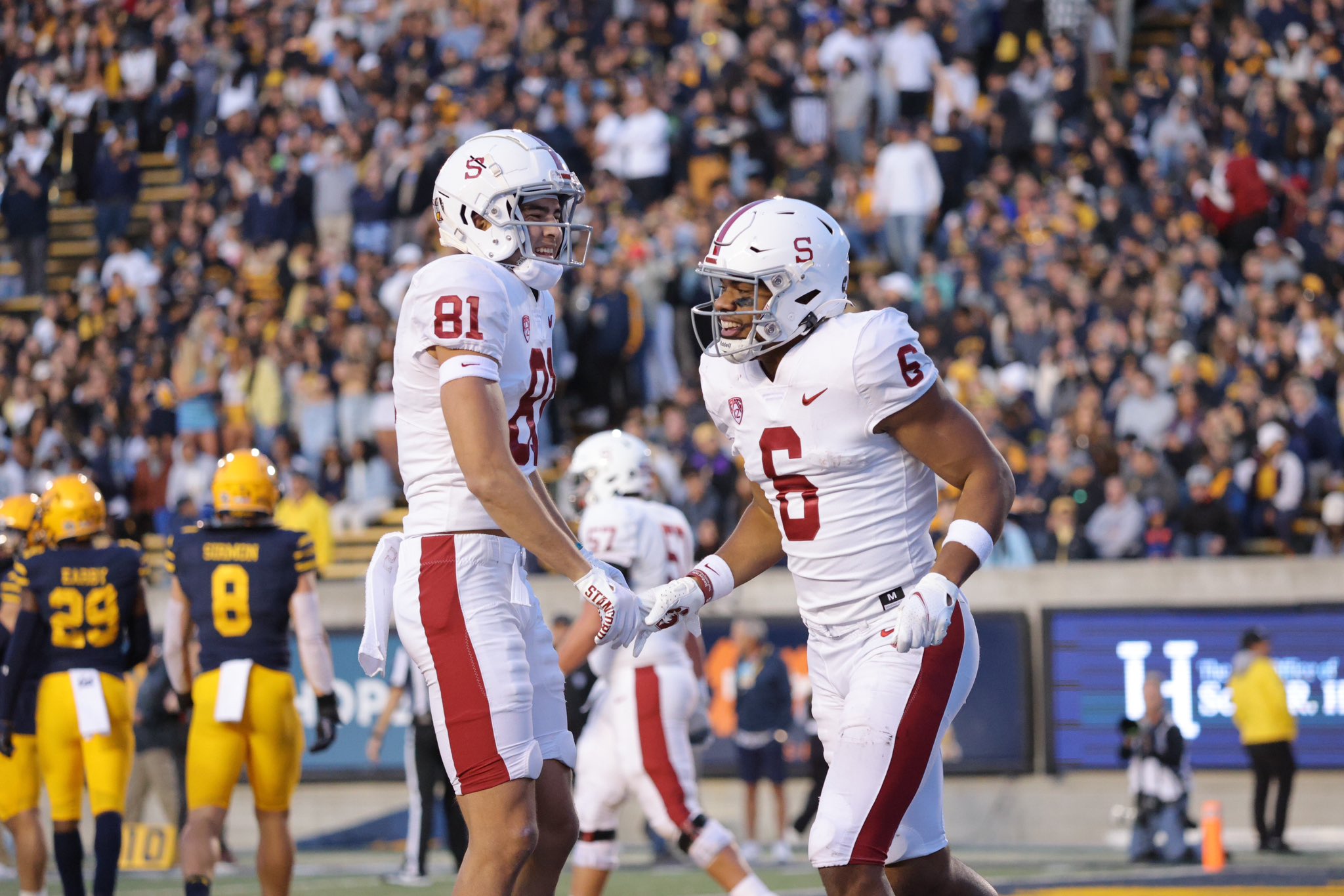 Two players shake hands