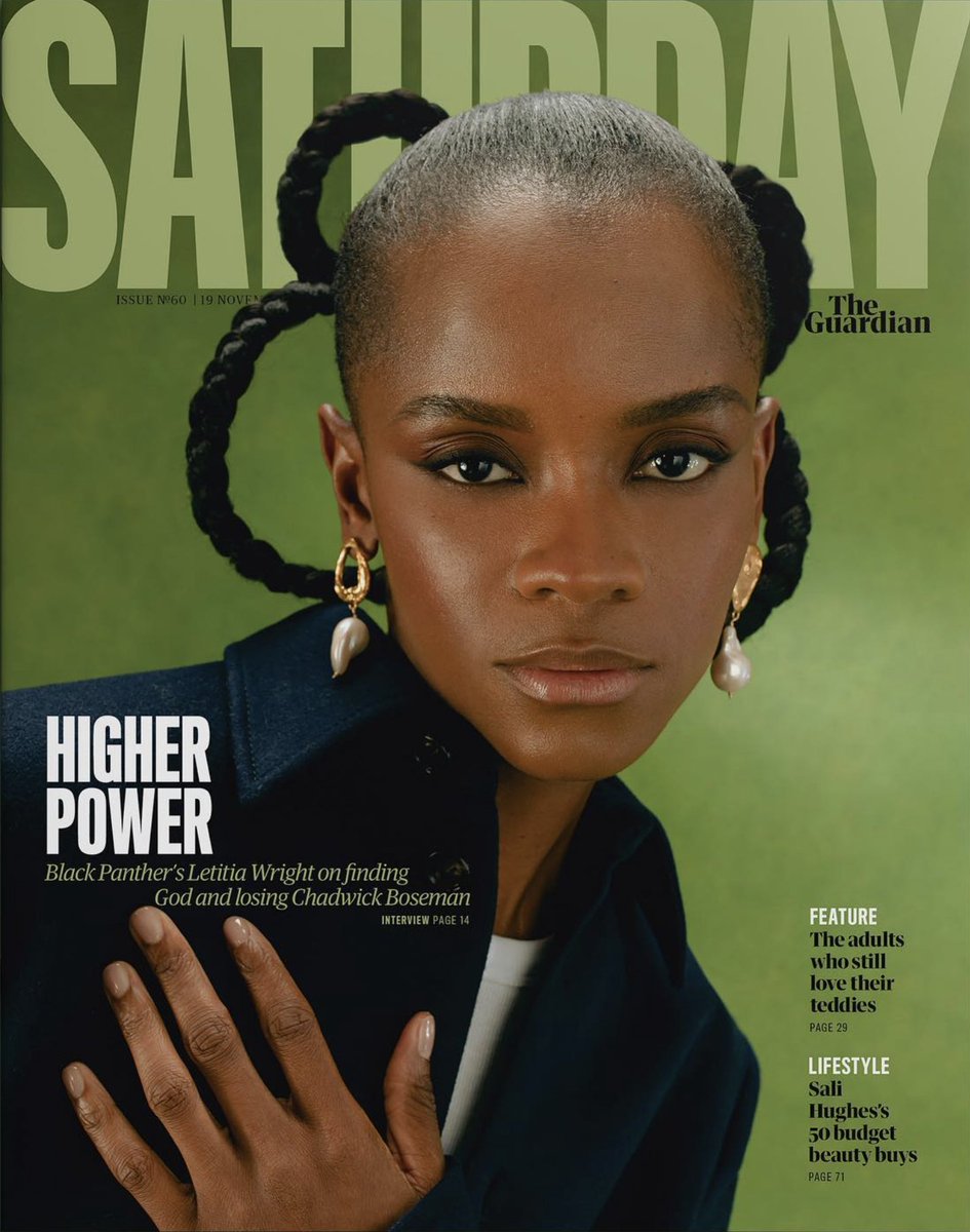 Robert Newman (@newmanology) on Twitter photo Cover of <a href="/GdnSaturday/">Guardian Saturday</a>, November 19, 2022. Photograph of Letitia Wright by @c__ebenezer. Creative director: <a href="/chrisclarkecc/">Chris Clarke</a>, art director: Maggie Murphy. I love love the way this magazine looks!! Cover of <a href="/GdnSaturday/">Guardian Saturday</a>, November 19, 2022. Photograph of Letitia Wright by @c__ebenezer. Creative director: <a href="/chrisclarkecc/">Chris Clarke</a>, art director: Maggie Murphy. I love love the way this magazine looks!!