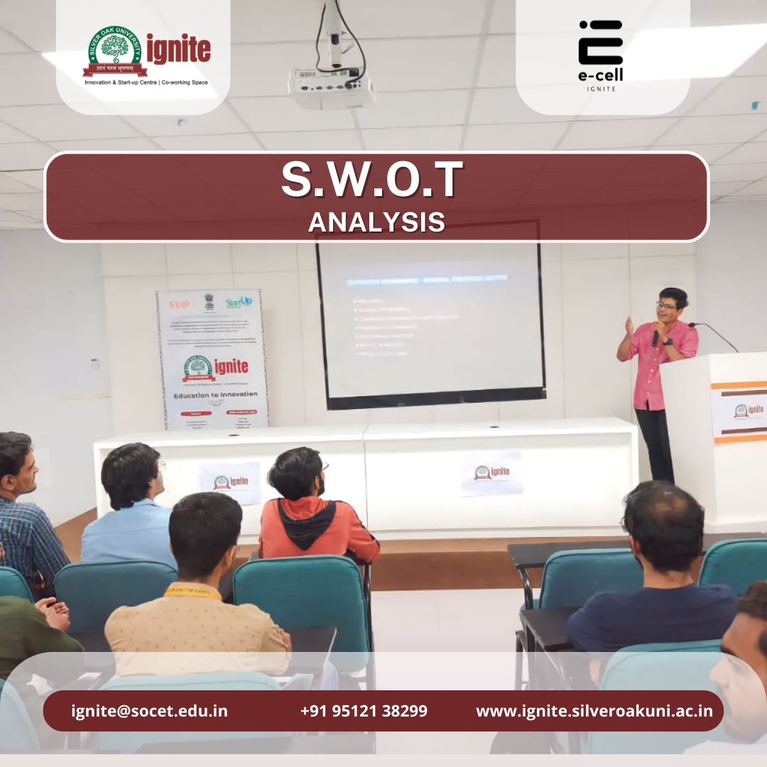 ignite4startups's tweet photo. On the 16th of November, E-Cell IGNITE had organized a session on ‘S.W.O.T Analysis.’
S.W.O.T stands for ‘Strengths, Weaknesses, Opportunities and Threats.’
The various topics that were covered are as follow
The session proved fruitful and knowledgeable for the attendees. https://t.co/EgifXHc5z3