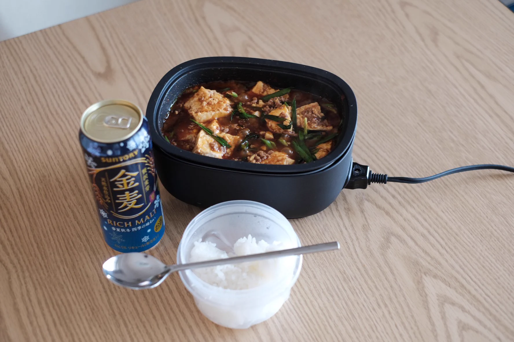 無印の深型ホットプレートが神！？熱々の麻婆豆腐も食べられちゃう♪