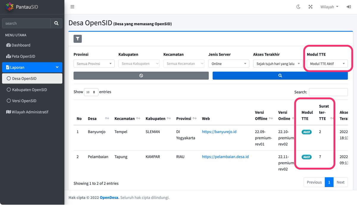 #TTE penting demi mencapai #SPBE di desa. #OpenSID sudah siap TTE. Desa cukup koordinasi dgn Diskominfo dan #BSrE saja.

Ayo, #sisteminformasidesa yg dikembangkan komunitas desa ini, siap digunakan memajukan desa anda. 

#desadigital <a href="/MulaiDariDesa/">Desa Membangun Indonesia</a> <a href="/gedhenusantara/">Gedhe Nusantara</a> <a href="/bina_pemdes/">binapemdes_kemendagri</a>