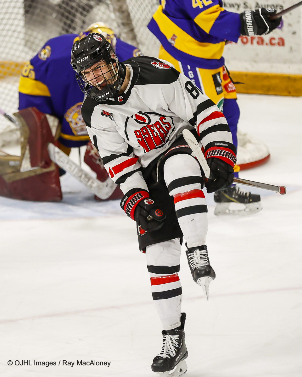 rmacphotos_14's tweet photo. Jackson Drysdale #84 of the @OJHL99ers celebrates a goal during the second period at the Aurora Community Centre on November 19, 2022. @OJHLOfficial @ojhlimages #leagueofchoice #followthephotogs #cellytime https://t.co/OCjxZbhWK8