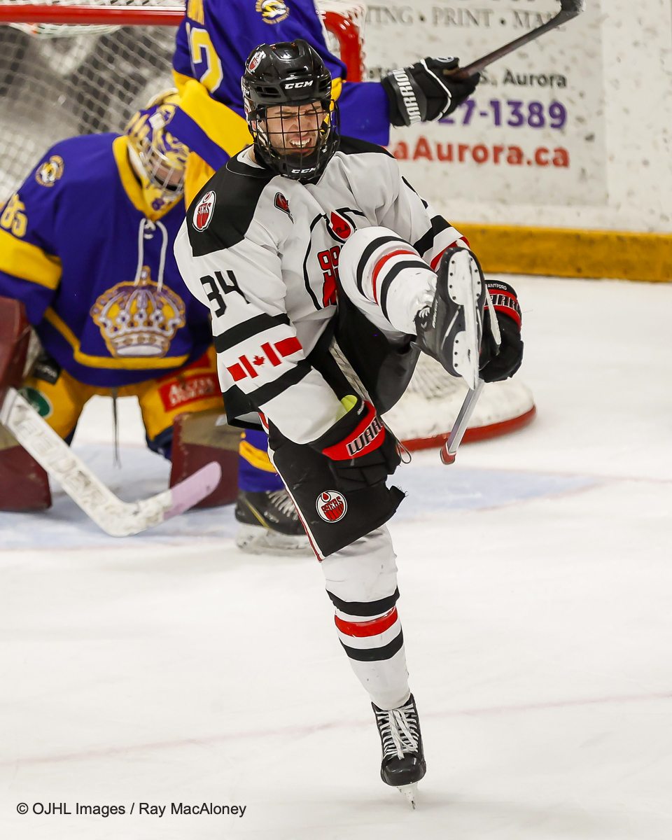 rmacphotos_14's tweet photo. Jackson Drysdale #84 of the @OJHL99ers celebrates a goal during the second period at the Aurora Community Centre on November 19, 2022. @OJHLOfficial @ojhlimages #leagueofchoice #followthephotogs #cellytime https://t.co/OCjxZbhWK8