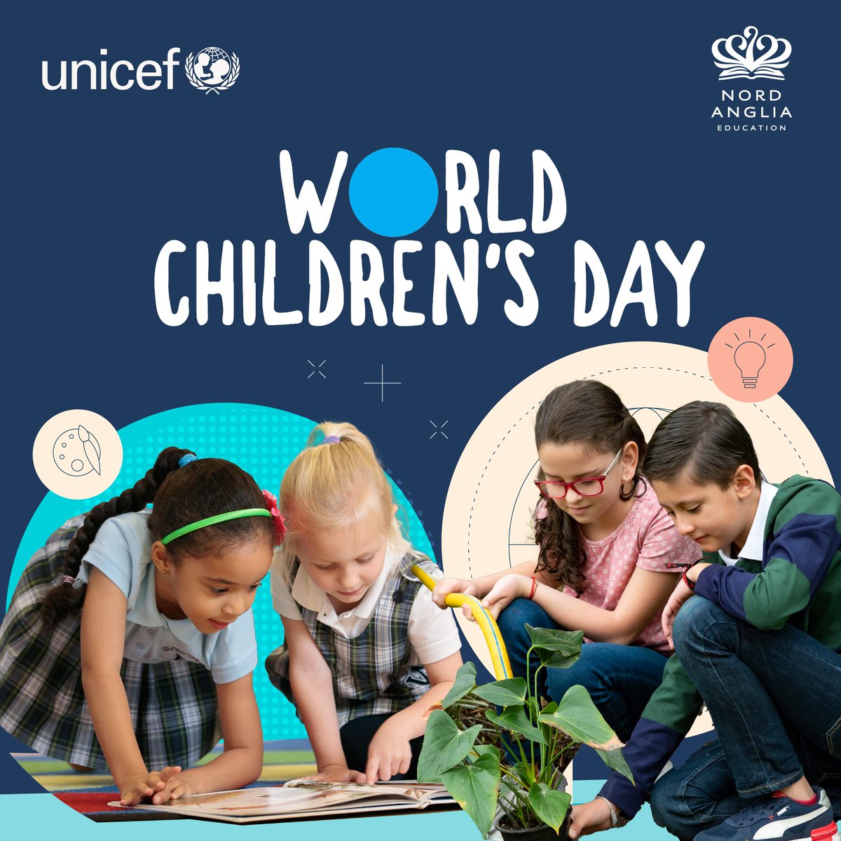 METSchoolPanama's tweet image. Nord Anglia Education partner, UNICEF, hosts World Children’s Day to highlight issues affecting children globally & take action.
On November 20, kids across the globe will stand up for a more equal, inclusive world. What will you do?
#NAEUnicef #NAEWorldChildrensDay