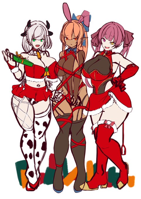 クリスマス衣装のノエフレマリン ラフ 