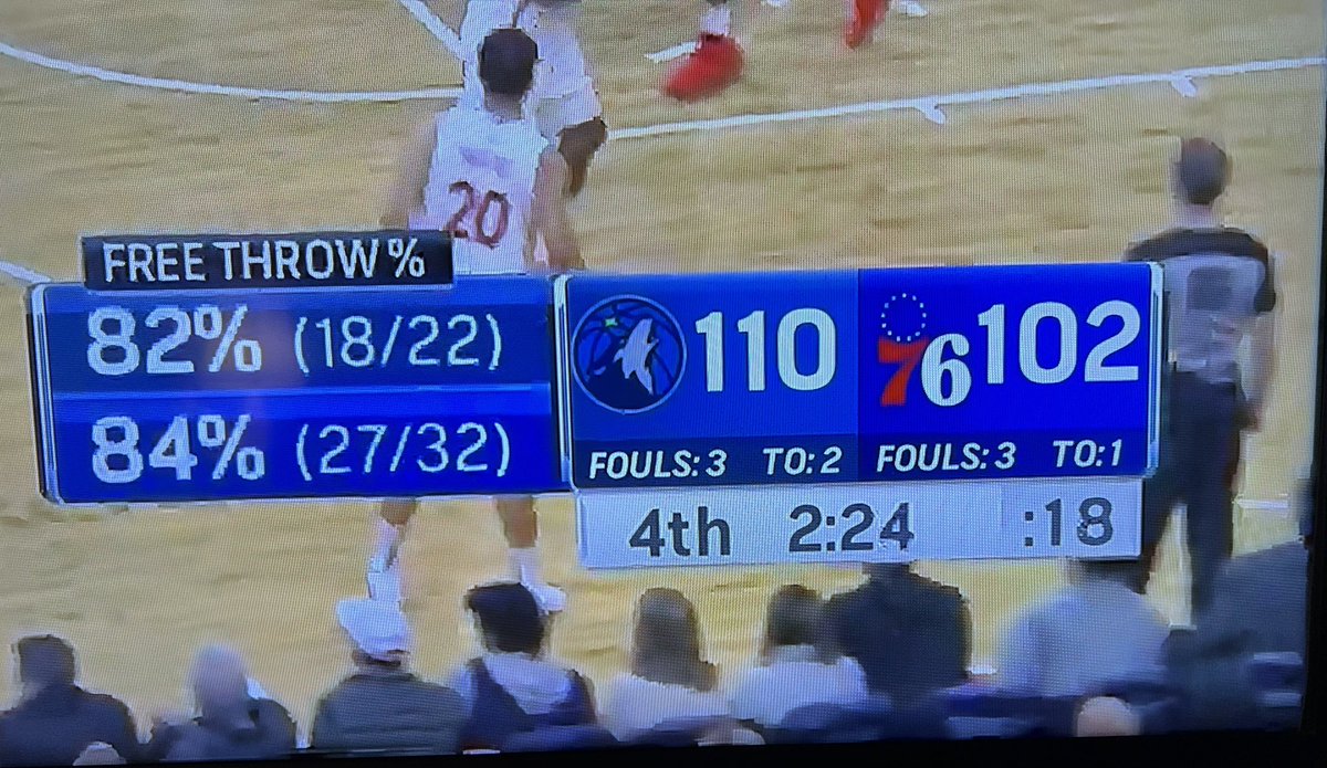 Hey <a href="/NBCSPhilly/">NBC Sports Philadelphia</a> , question for whoever is in charge of your graphics: how am I supposed to know which team is shooting 82% and which team is shooting 84%?