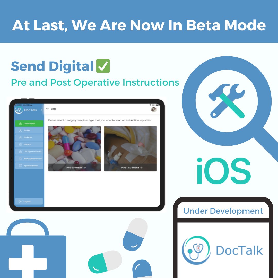 GetDocTalk's tweet image. We&apos;re pleased to announce the DocTalk iOS app is now under beta phase after months of product design, features and development. Just a few tweaks we are all set for launch. With exciting provider plans under way. Check back here for more updates. #healthapp #betatesting #beta