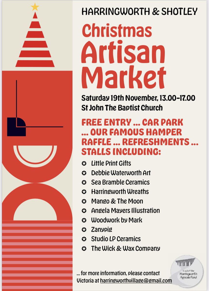 <a href="/Harringworth/">Harringworth Village</a> 🎄Artisan Market this Saturday 1-5pm - come and join us to get in the Christmas spirit. 🎄🎄🎄