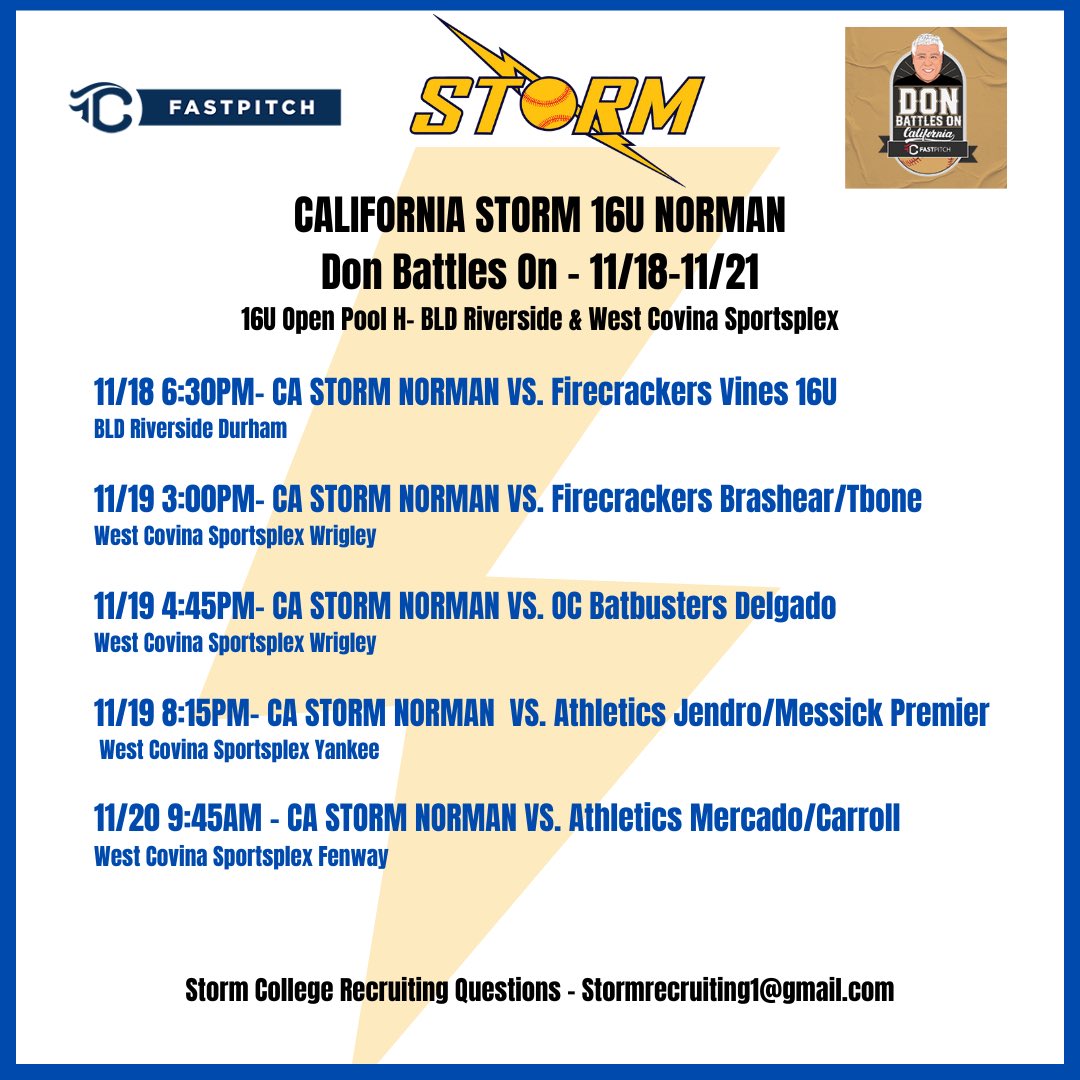 California Storm Fastpitch (@castormsoftball) on Twitter photo 