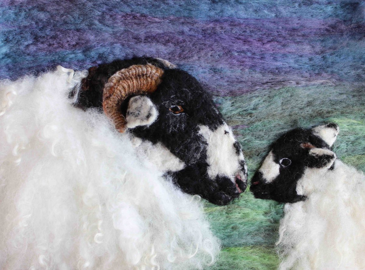 UllswaterFelt's tweet photo. Day 18 of my A-Z of #fibreart #animalportraits: R is for #roughfell #redfox and #racka. #britishfibreart #madeinCumbria @MadeinEVAN @arts_cumbria @BritishWoolFarm #lakedistrictartist #textileartist https://t.co/58v8tQrPiN