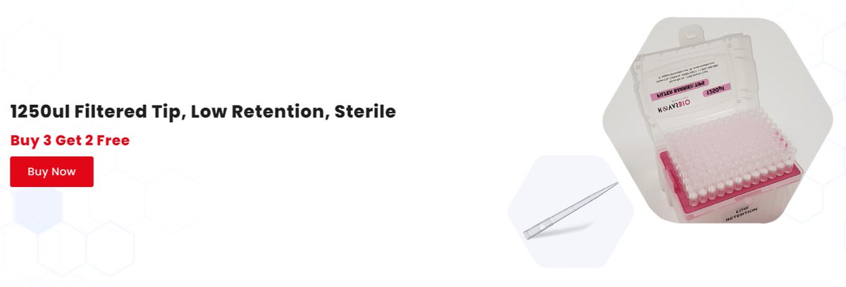 novasbio's tweet image. 1250ul Filter Tips Promotion-Buy 3 Get 2 Free

View flyer for additional information.

#PCRconsumables #PCR #PCRtips #filtertips