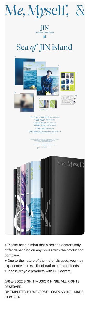 #7WithYouPHGO
WTS / LFB / PH GO

Special 8 Photo-Folio Me, Myself, and Jin 'Sea of JIN Island' 

💸 1,790 php
✅ 1st PO
🗓 450 DP 'til 11/29, rem bal upon arrival (🇵🇭 add) or COD under shapi for old buyers