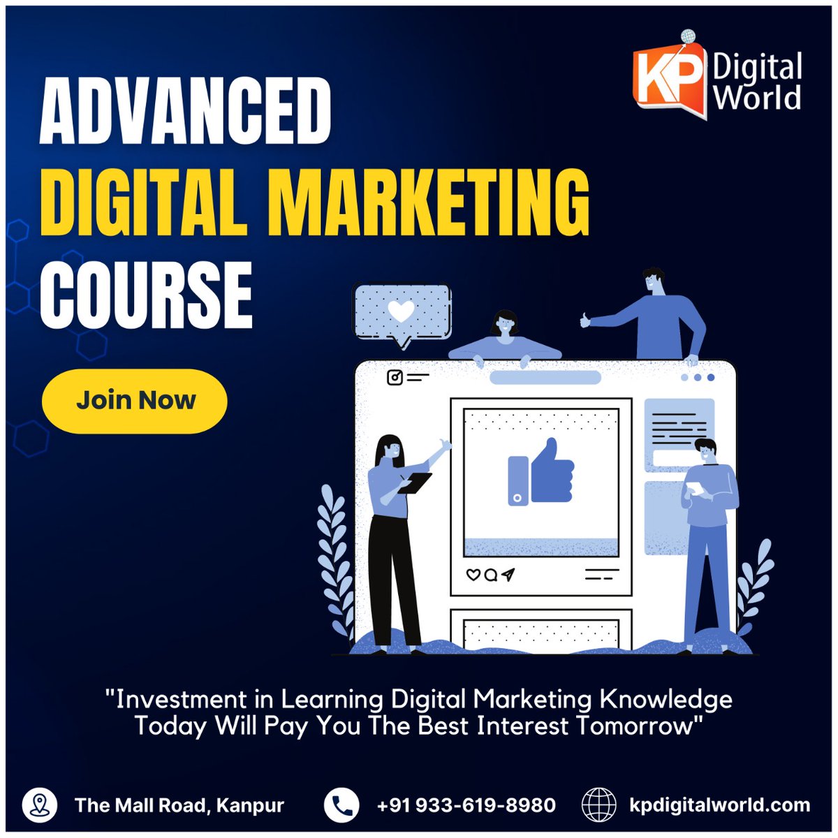 KPDIGITALWORLD's tweet photo. 𝗔𝗗𝗩𝗔𝗡𝗖𝗘𝗗 𝗗𝗜𝗚𝗜𝗧𝗔𝗟 𝗠𝗔𝗥𝗞𝗘𝗧𝗜𝗡𝗚 𝗖𝗢𝗨𝗥𝗦𝗘

#digitalmarketingcourse  #digitmarketing #youtubemarketing #advanceddigitalmarketingcourse  #advanceddigitalmarketingtraning #advanceddigitalmarketing #marketing #digitmarketingworkshop #freelancing #kpdigitalworld https://t.co/X2br0FxO1o