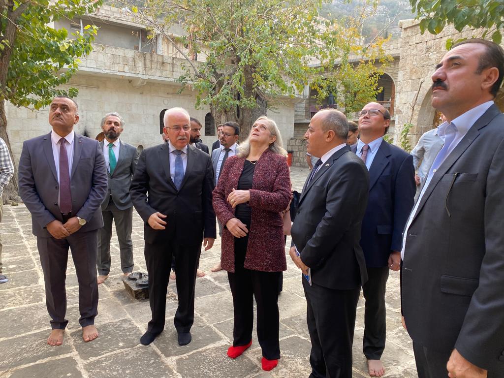 Michael Danti (@dantimdanti) on Twitter photo Honored by visit of U.S. Ambassador to Iraq Alina L. Romanowski to restoration proj. at Lalish Temple funded by U.S. DOS. Project implemented by incredible team of Yezidi experts and <a href="/IraqHSP/">Iraq Heritage Stabilization Program</a> <a href="/UPennNELC/">Penn NELC Department</a>. Special thanks to the Yezidi Spiritual Council. <a href="/ECAatState/">Educational & Cultural Affairs—U.S. Dept. of State</a> <a href="/StateDept_NEA/">U.S. State Dept - Near Eastern Affairs</a> Honored by visit of U.S. Ambassador to Iraq Alina L. Romanowski to restoration proj. at Lalish Temple funded by U.S. DOS. Project implemented by incredible team of Yezidi experts and <a href="/IraqHSP/">Iraq Heritage Stabilization Program</a> <a href="/UPennNELC/">Penn NELC Department</a>. Special thanks to the Yezidi Spiritual Council. <a href="/ECAatState/">Educational & Cultural Affairs—U.S. Dept. of State</a> <a href="/StateDept_NEA/">U.S. State Dept - Near Eastern Affairs</a>