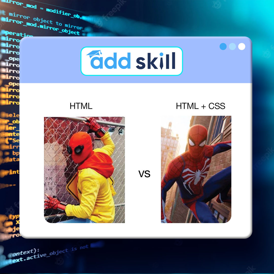 add_skill's tweet image. Who's calling it Spiderman and not a web developer?
#addskill #codingclassroom #codingisforeveryone #coding #fullstackdeveloper #frontenddeveloper #backenddeveloper #coder #memes #codingmemes #codermemes #webdevelopment #websitedevelopment #webdeveloper #websitedeveloper