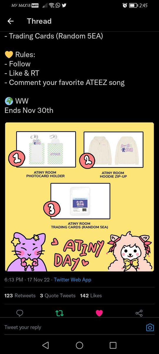 AtinyNeshaa's tweet photo. @moonguland Thanks for doing this GA 👀🤍✨ all the best for everyone and my favorite ATEEZ song is Answer🤍✨ https://t.co/BOgGudcfYv