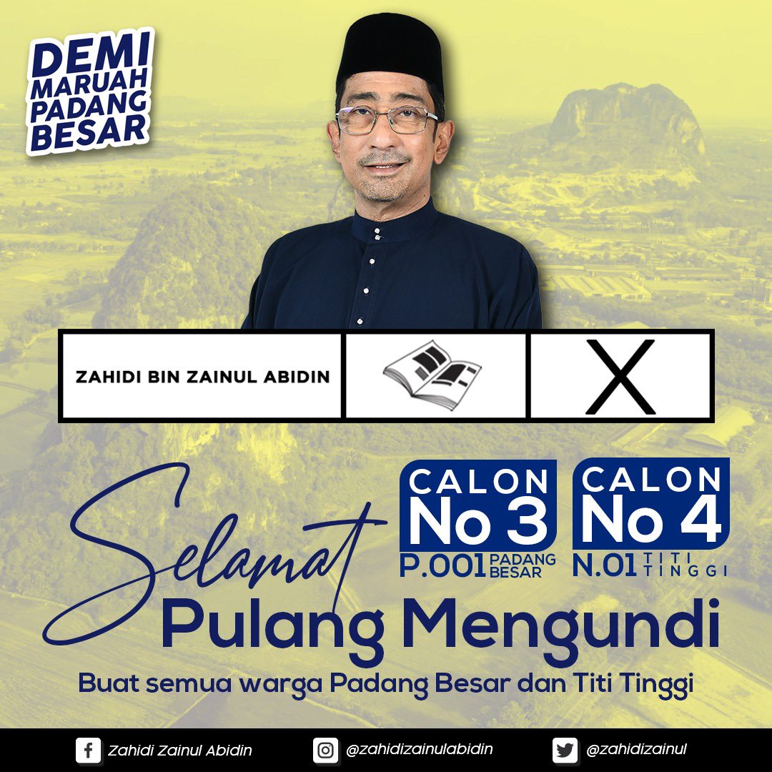 ZahidiZainuI's tweet photo. Hat yang dok luaq, selamat balik mai Perlis na!
#DemiMaruahPadangBesar
#TokD4PadangBesar
#TokD4TitiTinggi
#PRU15 https://t.co/8LHGuMOnI6