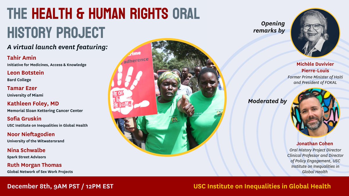 Join us on December 8th for the launch of The Health and Human Rights Oral History Project, featuring <a href="/realtahiramin/">Tahir Amin</a>, <a href="/nschwalbe/">Nina Schwalbe</a>, <a href="/JonCohenNYC/">Jonathan Cohen</a>, <a href="/Tamar_Ezer/">Tamar Ezer</a>, and many more. Sign up here: bit.ly/IIGHoralhistory
