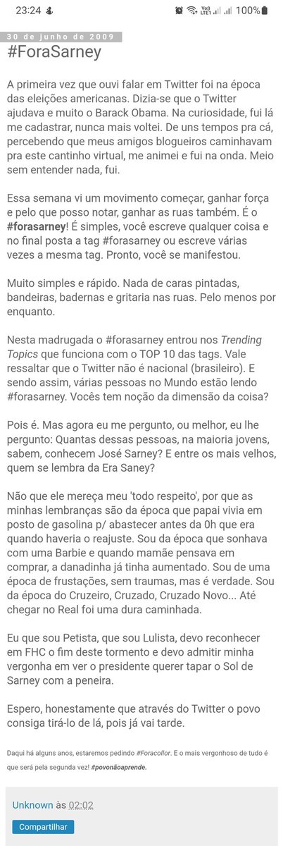 lu_alcantara_83's tweet photo. Daí que cliquei no link do meu falecido bloguinho e fui andar por aqueles corredores cheios de teia... e me deparo com isso aqui👇🏻

Gente, eu já pedi #ForaSarney nesta rede. Socorro! 🙈

(E lá ainda tinha comentário da @dullimm  falando sobre primeira palavra brasileira nos TTs) https://t.co/kNcI8IasnD